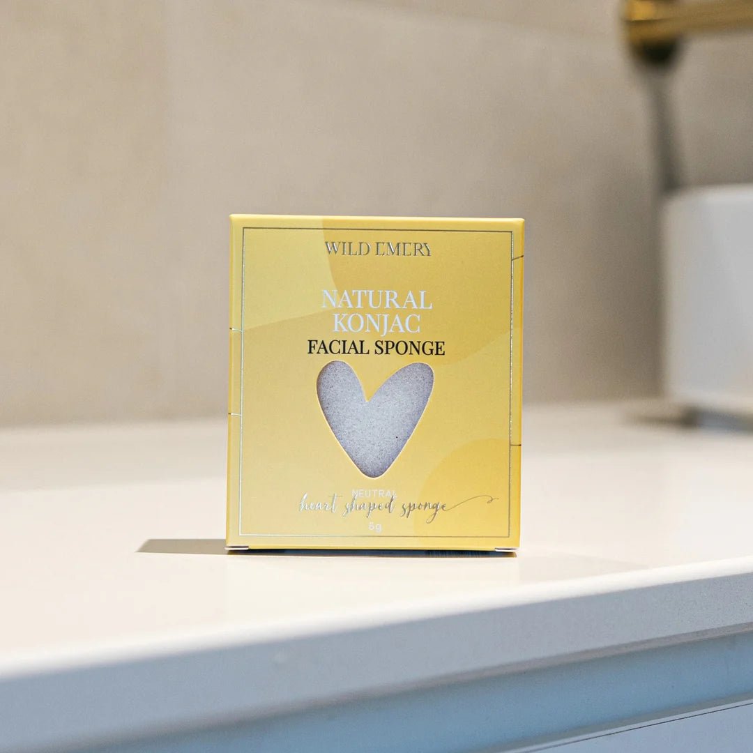 Natural Konjac Facial Sponge - NEUTRAL face washer Wild Emery Pty Ltd