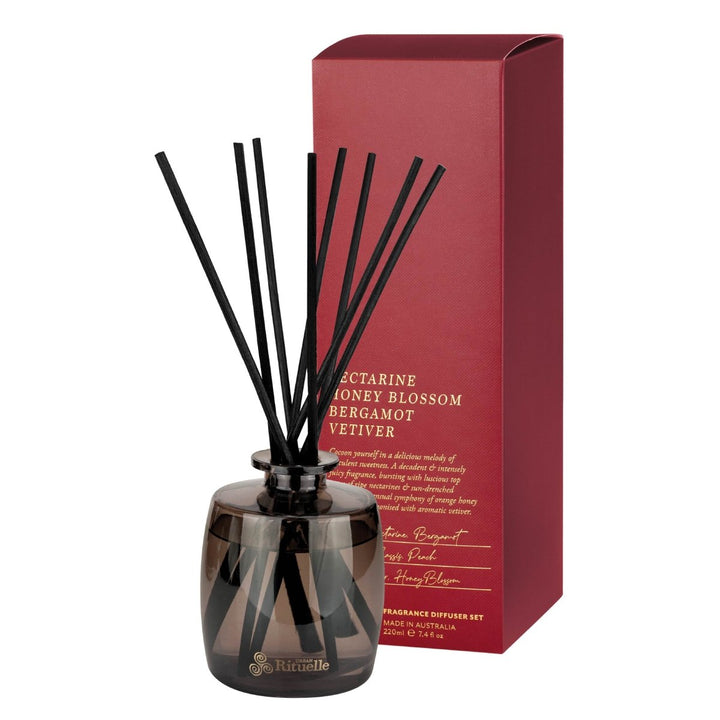 Nectarine, Honey Blossom, Bergamot, Vetiver Fragrance Diffuser Set | 220ml - Stanleyandstone