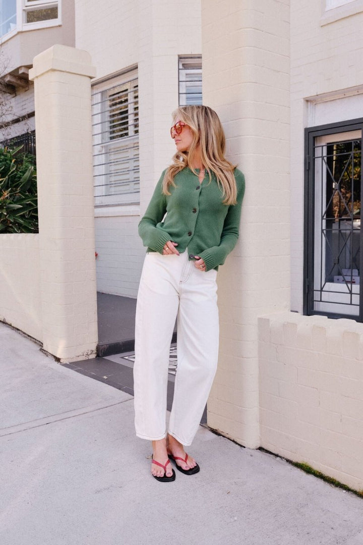 Nelly Long Sleeve Knit Cardi - Green cardigan Ceres Life