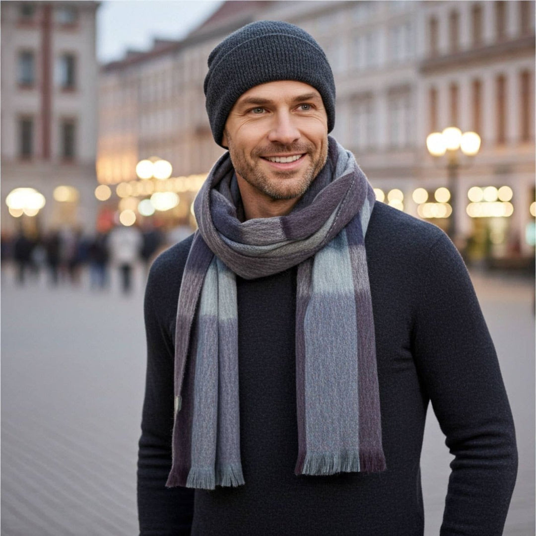NEW! Alpaca Plaid Scarf - Mocha Shupaca Alpaca