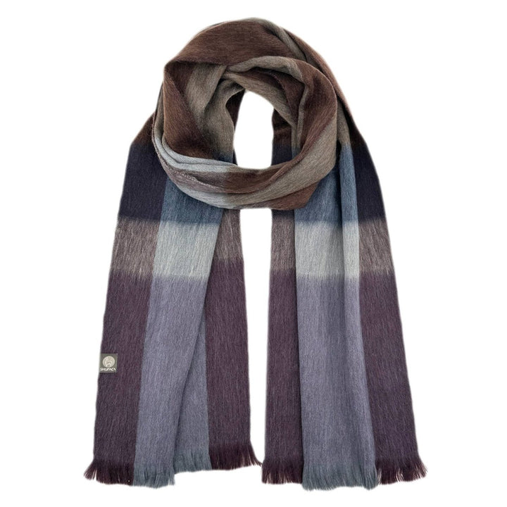 NEW! Alpaca Plaid Scarf - Mocha Shupaca Alpaca