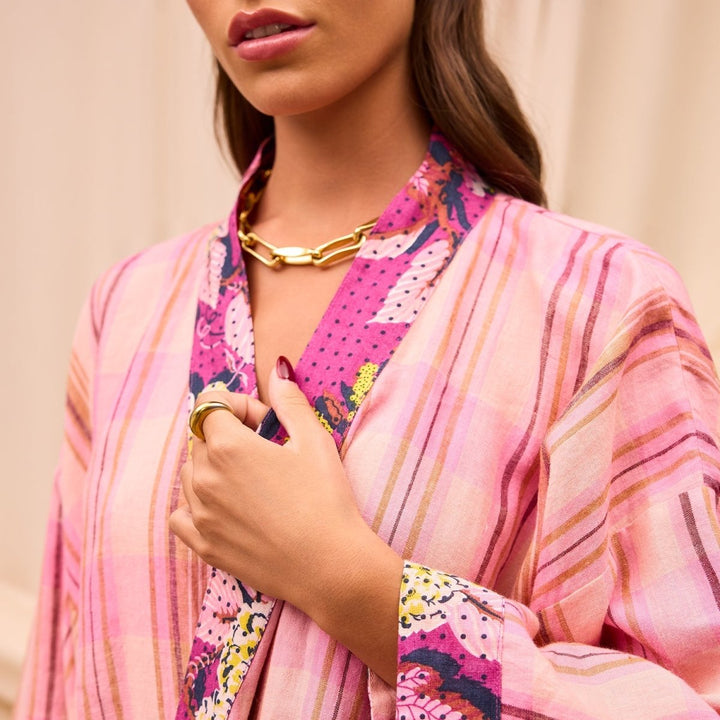 Nicolette Linen Robe - Poudre Robes Sage &amp; Clare
