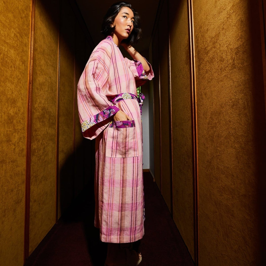 Nicolette Linen Robe - Poudre Robes Sage &amp; Clare