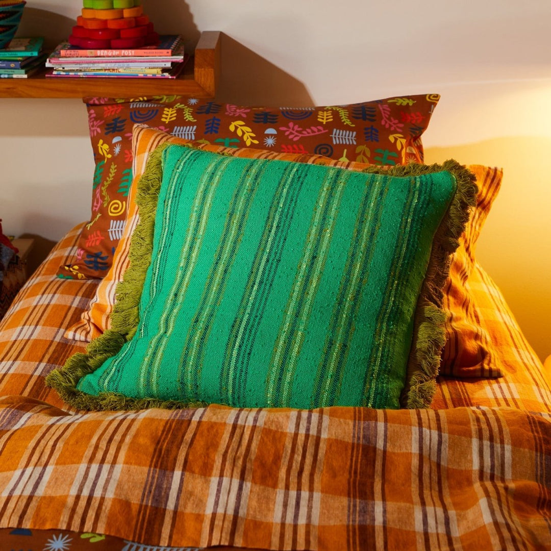 Nicolette Woven Cushion - Spring Green Sage &amp; Clare