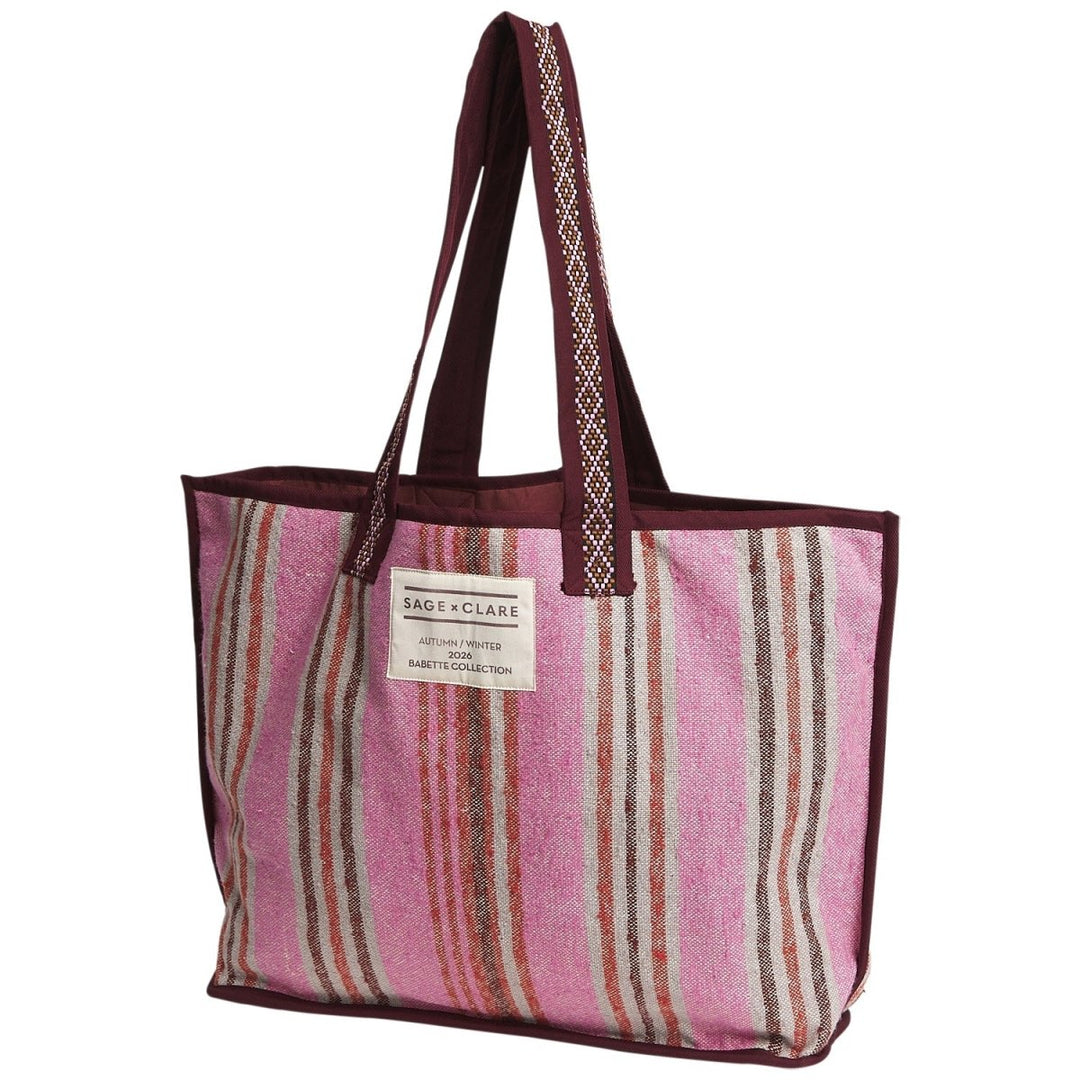 Nicolette Woven Tote Bag - Pansy Tote Bag Sage & Clare