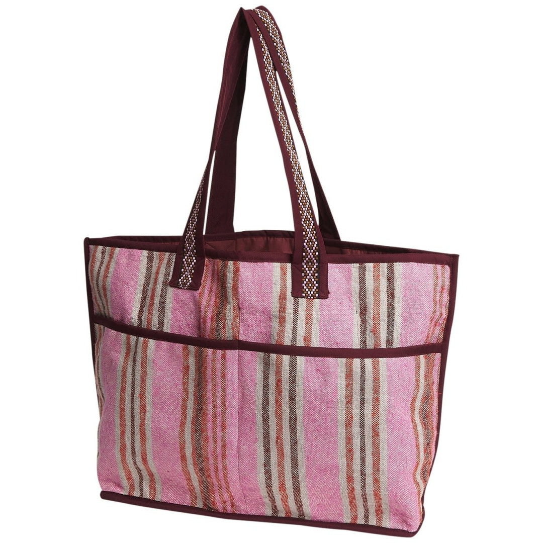 Nicolette Woven Tote Bag - Pansy Tote Bag Sage &amp; Clare