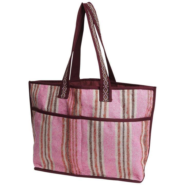 Nicolette Woven Tote Bag - Pansy Tote Bag Sage &amp; Clare