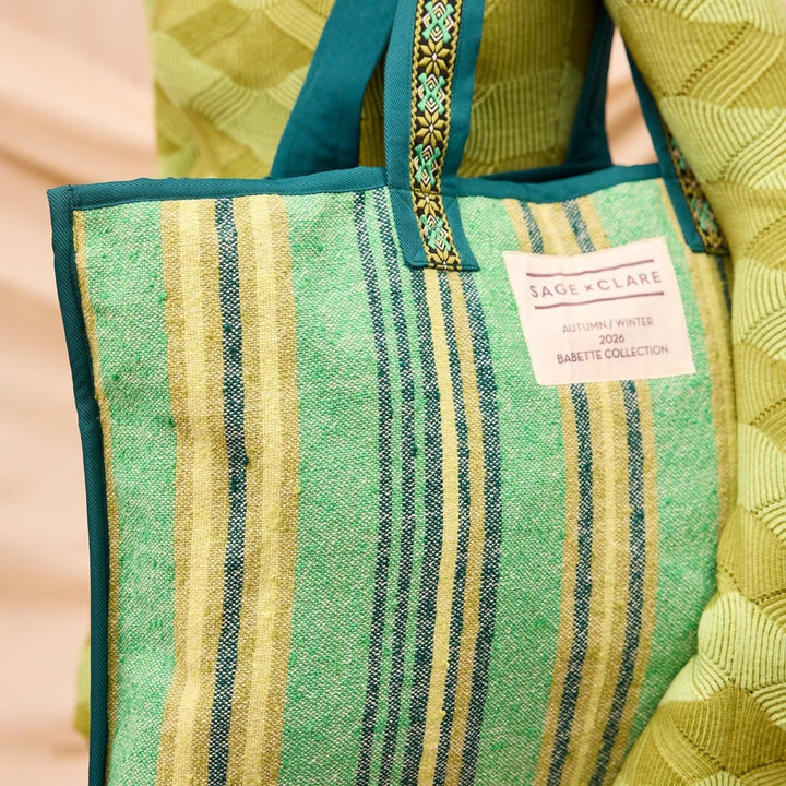 Nicolette Woven Tote Bag - Spring Green Tote Bag Sage &amp; Clare