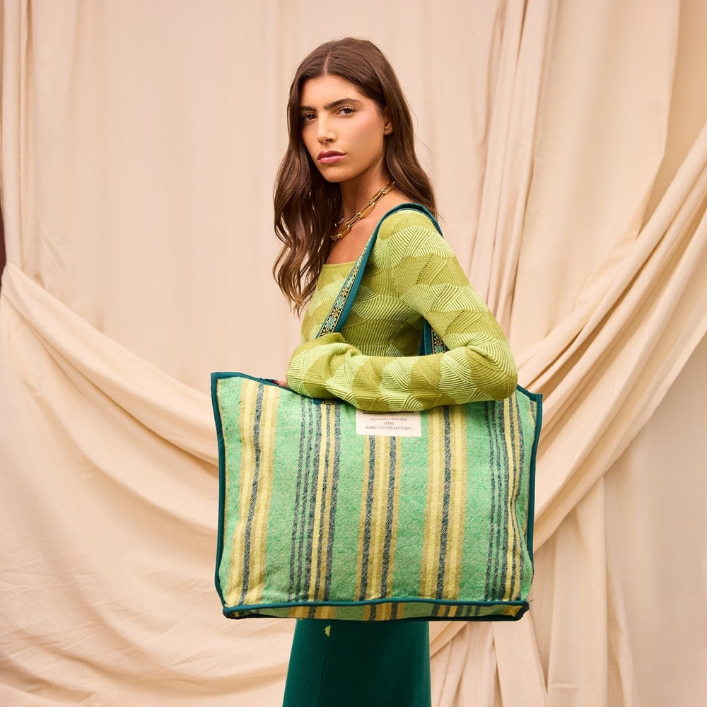 Nicolette Woven Tote Bag - Spring Green Tote Bag Sage & Clare