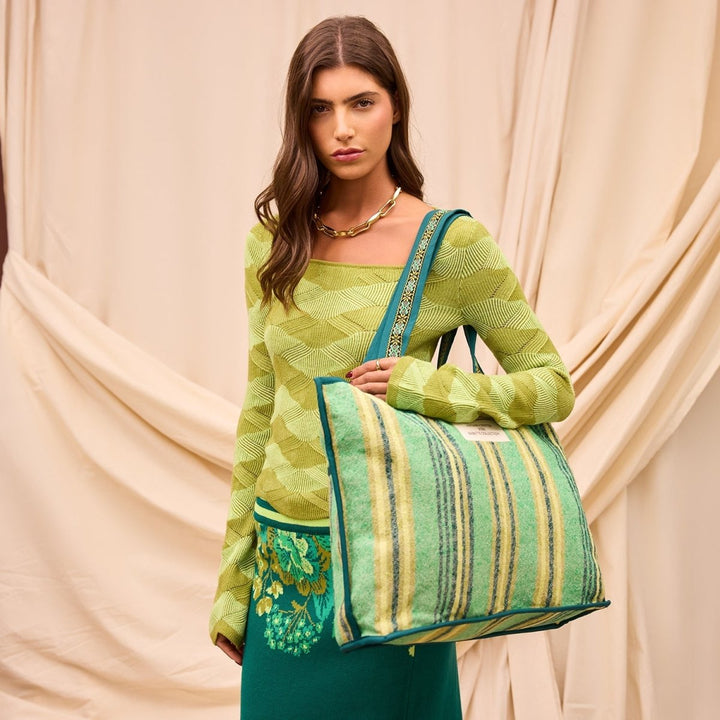 Nicolette Woven Tote Bag - Spring Green Tote Bag Sage &amp; Clare