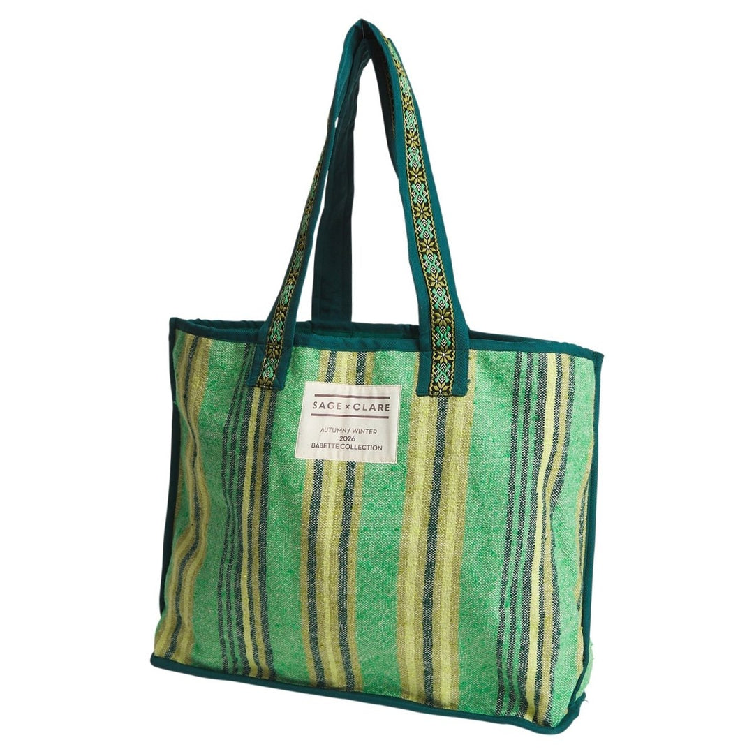 Nicolette Woven Tote Bag - Spring Green Tote Bag Sage & Clare