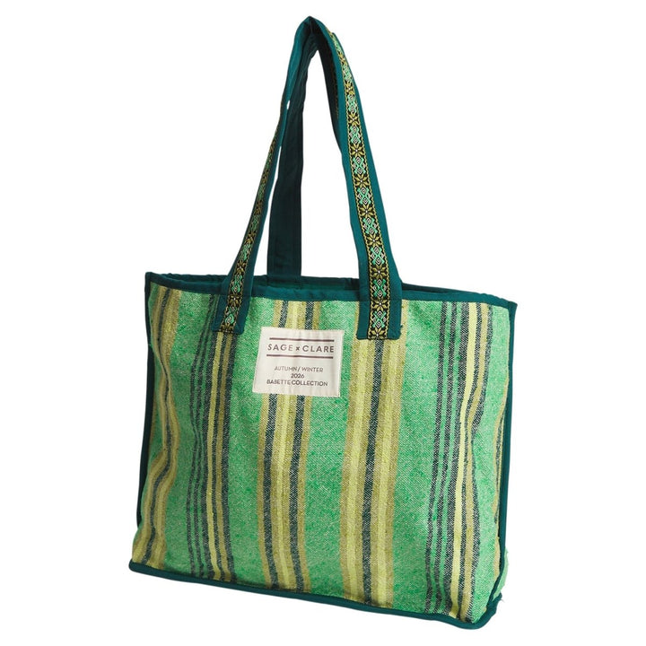 Nicolette Woven Tote Bag - Spring Green Tote Bag Sage &amp; Clare