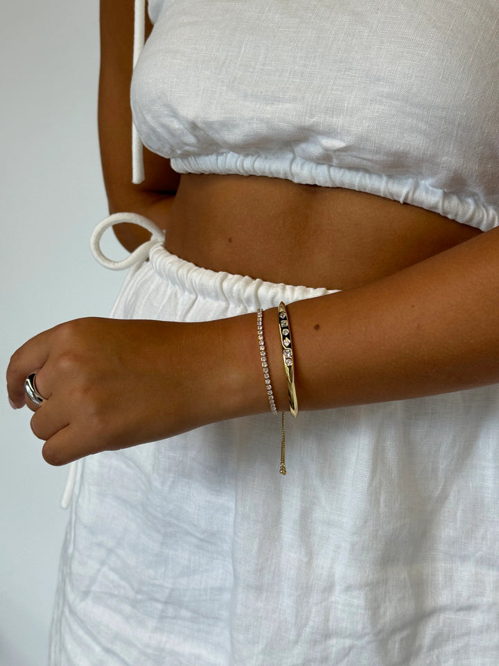 Nikki tennis bracelet - Gold new Bracelet Zafino Jewellery