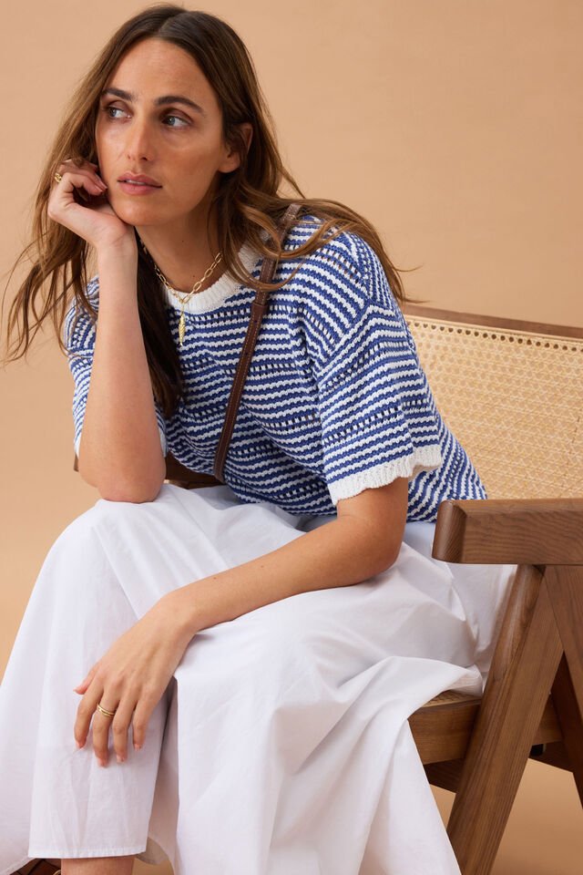 Nina Boxy Knit Tee - Stanleyandstone