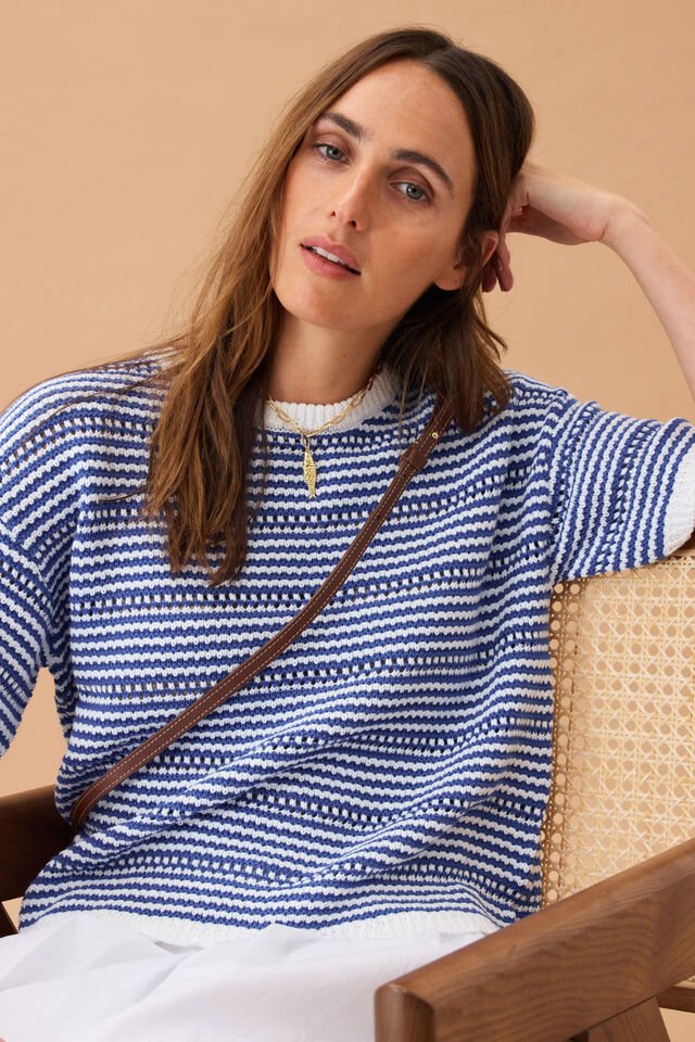 Nina Boxy Knit Tee - Stanleyandstone