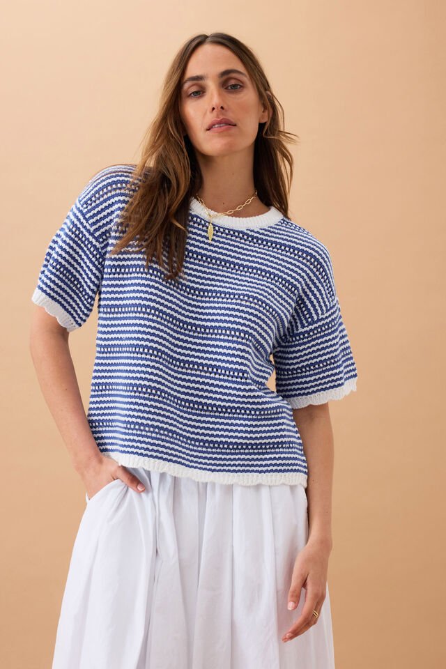Nina Boxy Knit Tee - Stanleyandstone