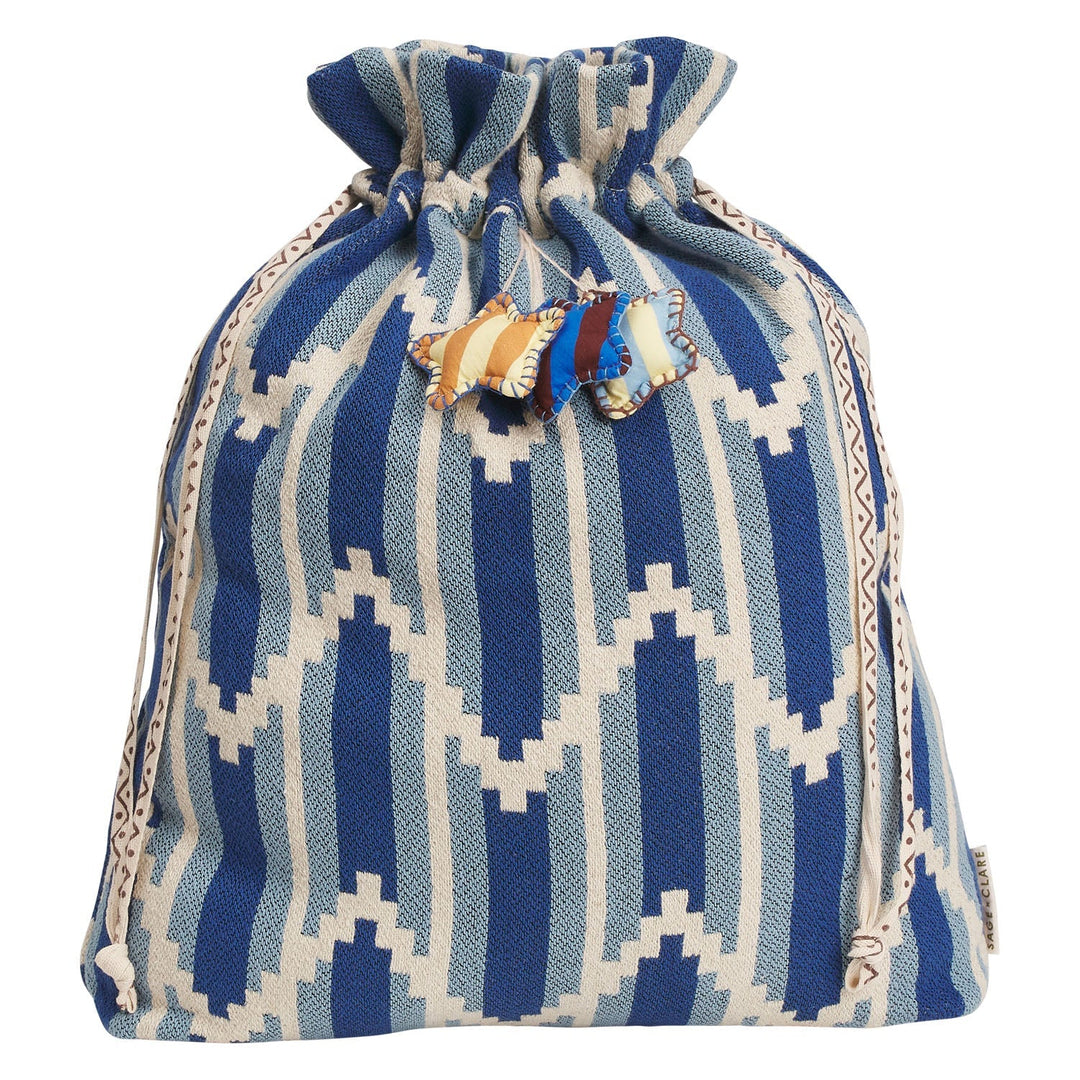 Nisha Santa Sack - Blue Jean Christmas Sage & Clare