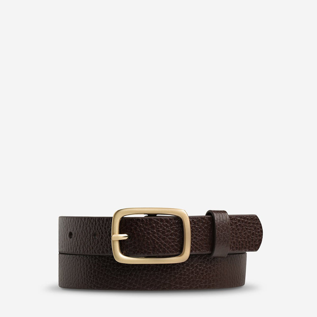 Nobody's Fault Belt - Choc/Gold - Stanleyandstone