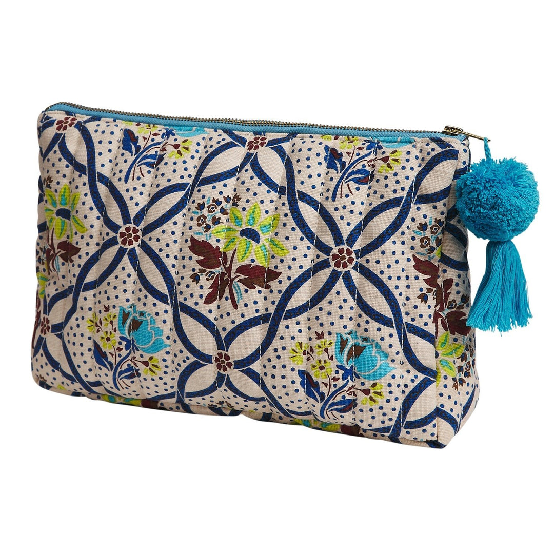 Norali Quilted Cosmetic Bag - Ecru Cosmetic & Toiletry Bags Sage & Clare