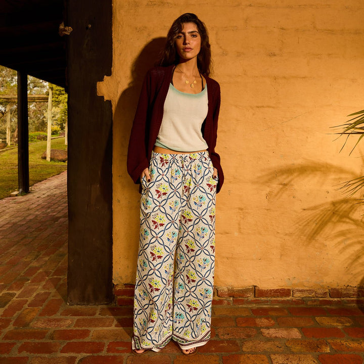 Norali Wide Leg Pant - Ecru Pant Sage &amp; Clare
