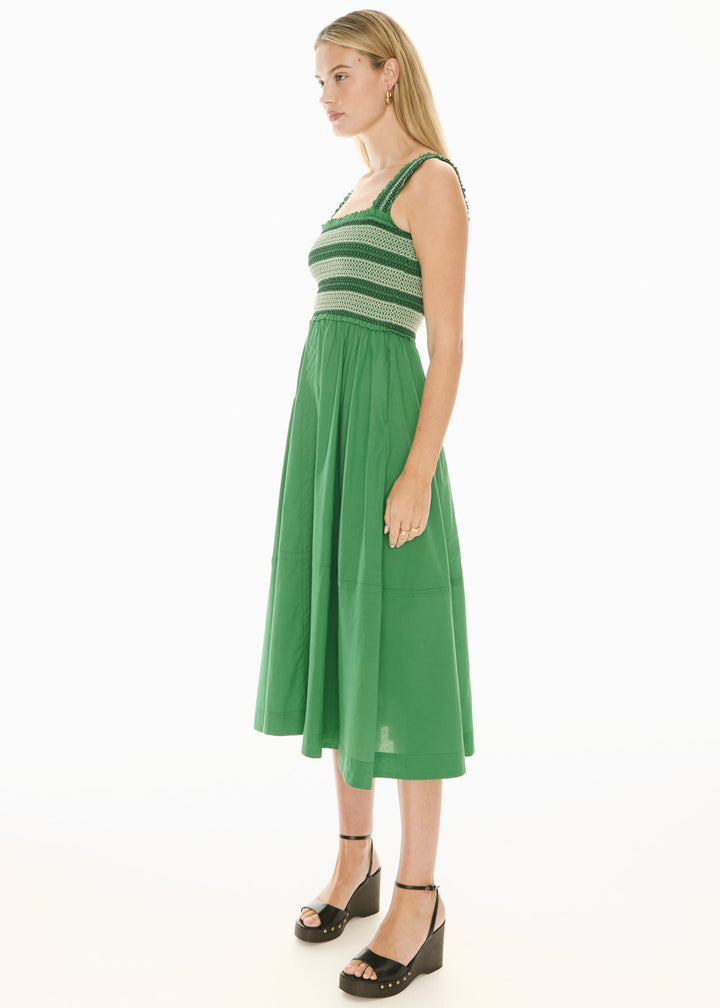 Nova Smocked Dress - Green - Stanleyandstone