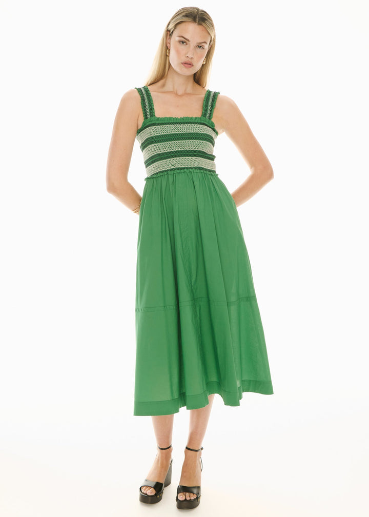 Nova Smocked Dress - Green - Stanleyandstone