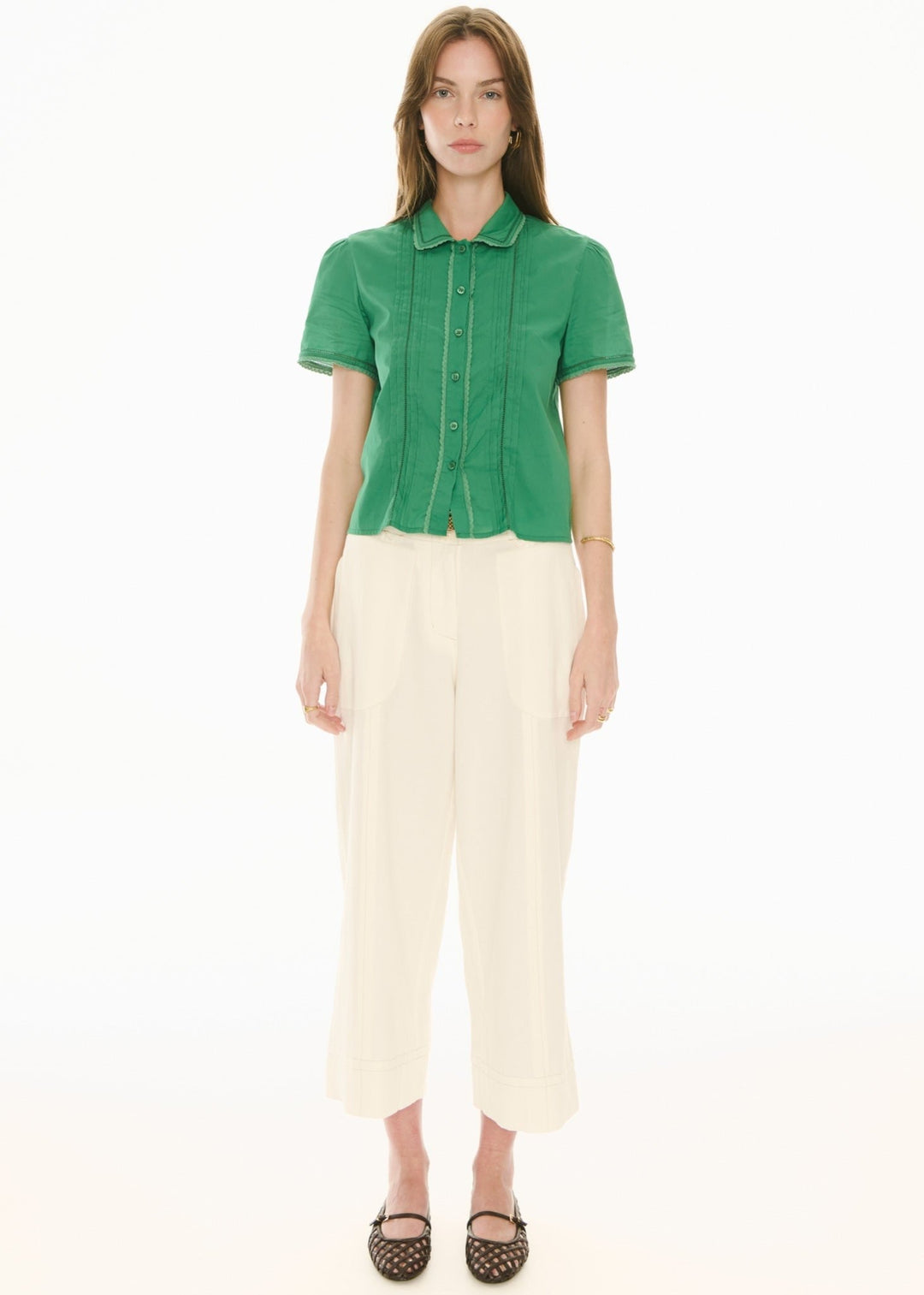Nova Tucked Shirt - Green - Stanleyandstone