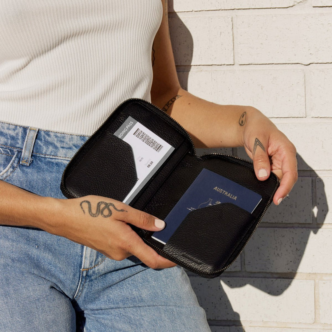 Nowhere To Be Found Passport Wallet - Black Status Anxiety
