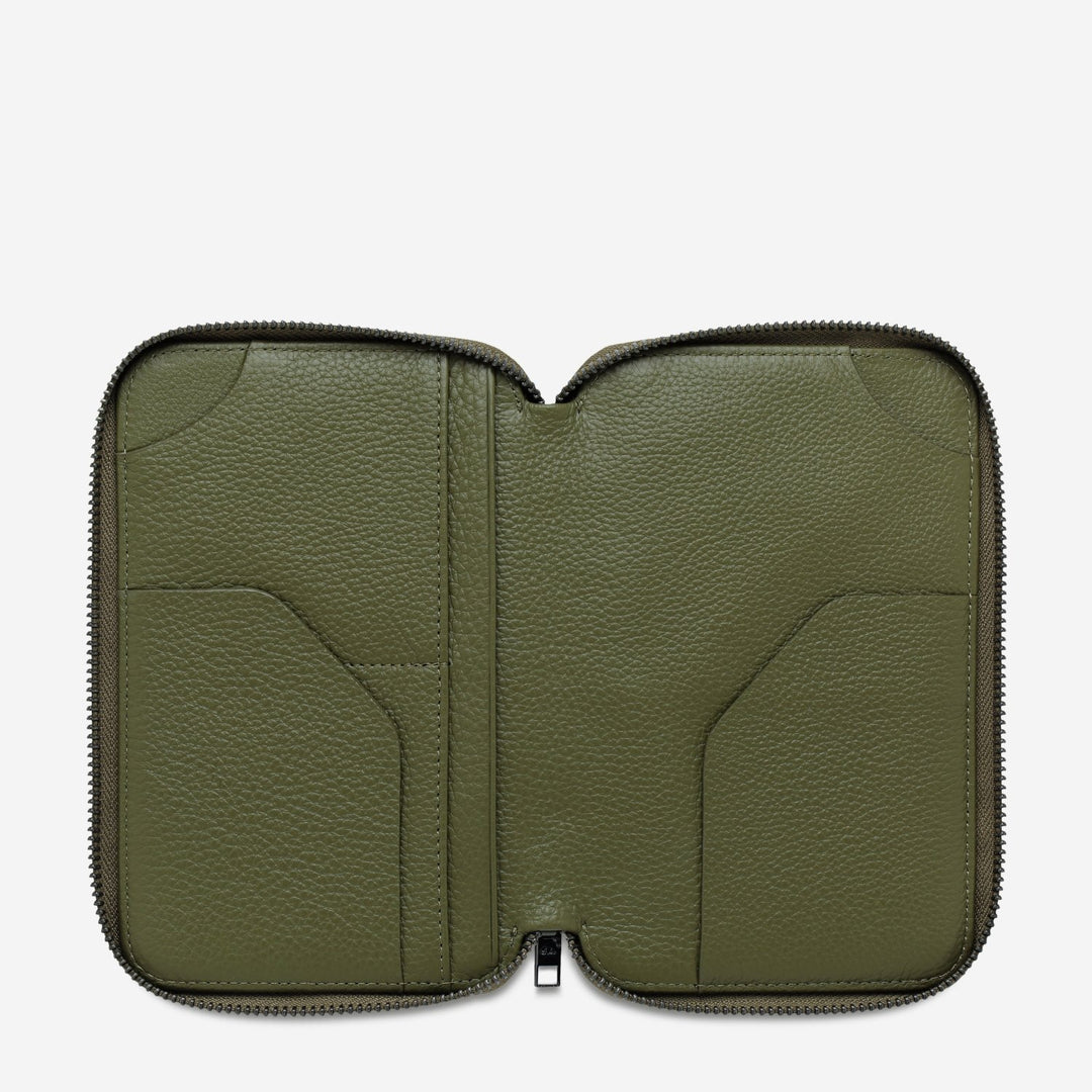 Nowhere To Be Found Passport Wallet - Khaki Status Anxiety