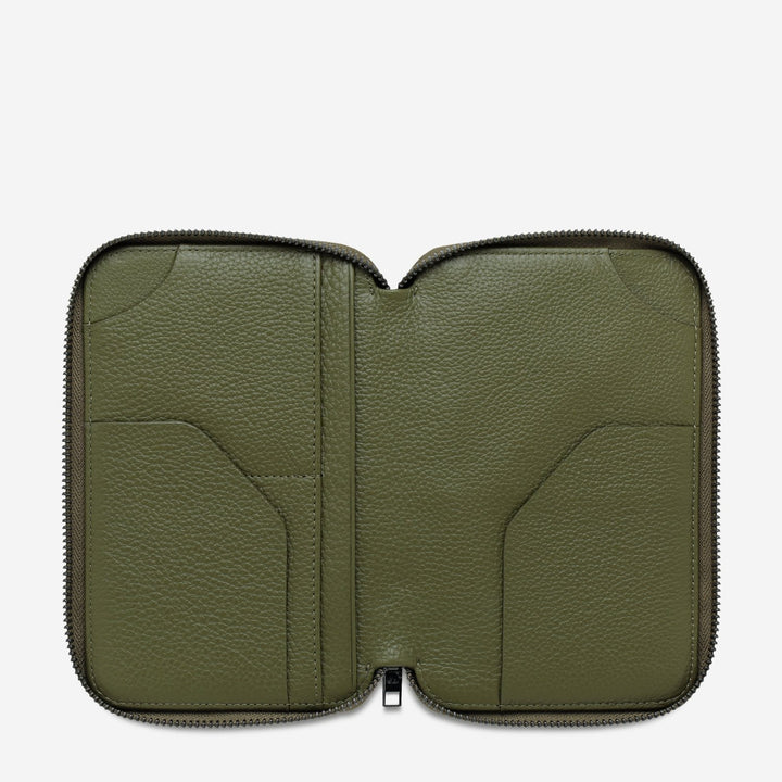 Nowhere To Be Found Passport Wallet - Khaki Status Anxiety
