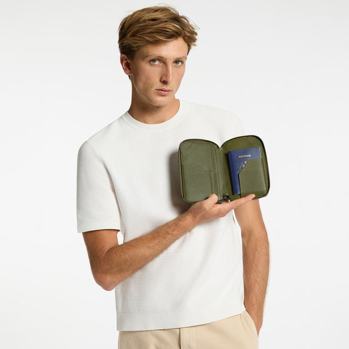 Nowhere To Be Found Passport Wallet - Khaki Status Anxiety