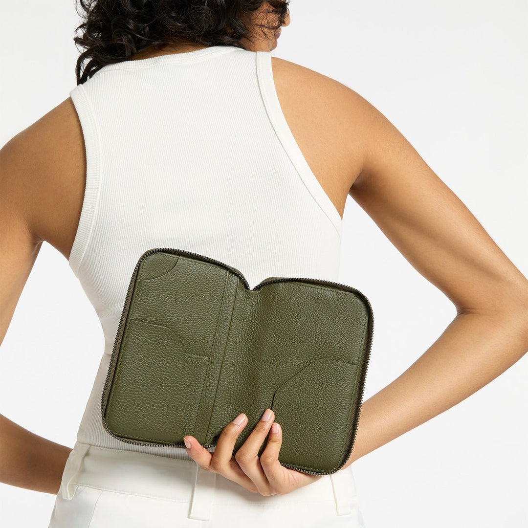 Nowhere To Be Found Passport Wallet - Khaki Status Anxiety