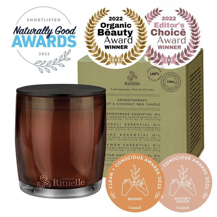 Lemongrass, Neroli & Lime<br> Aromatherapy Soy & Coconut Wax Candle | 400gm Urban Rituelle