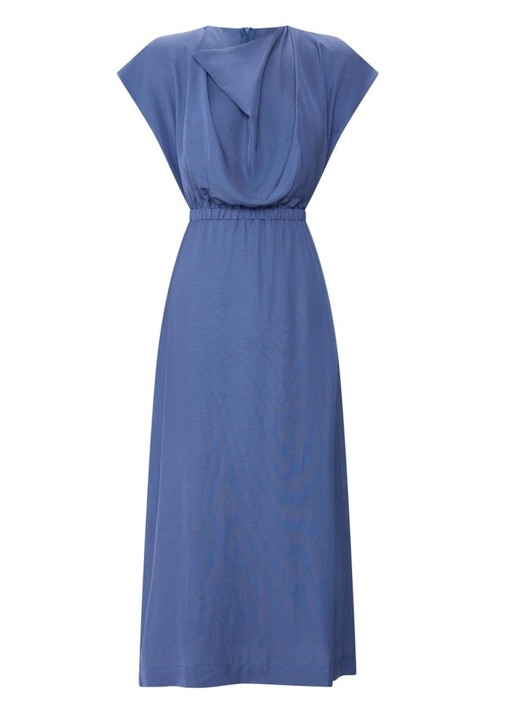 Nubo Draped Dress - Blue Dress POL