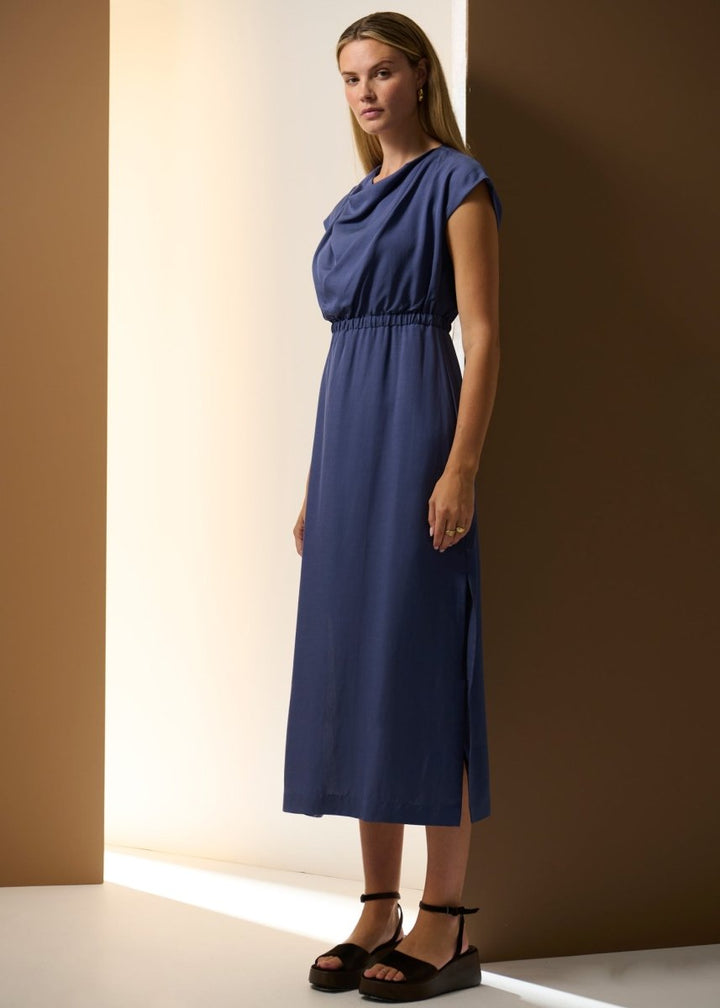Nubo Draped Dress - Blue Dress POL