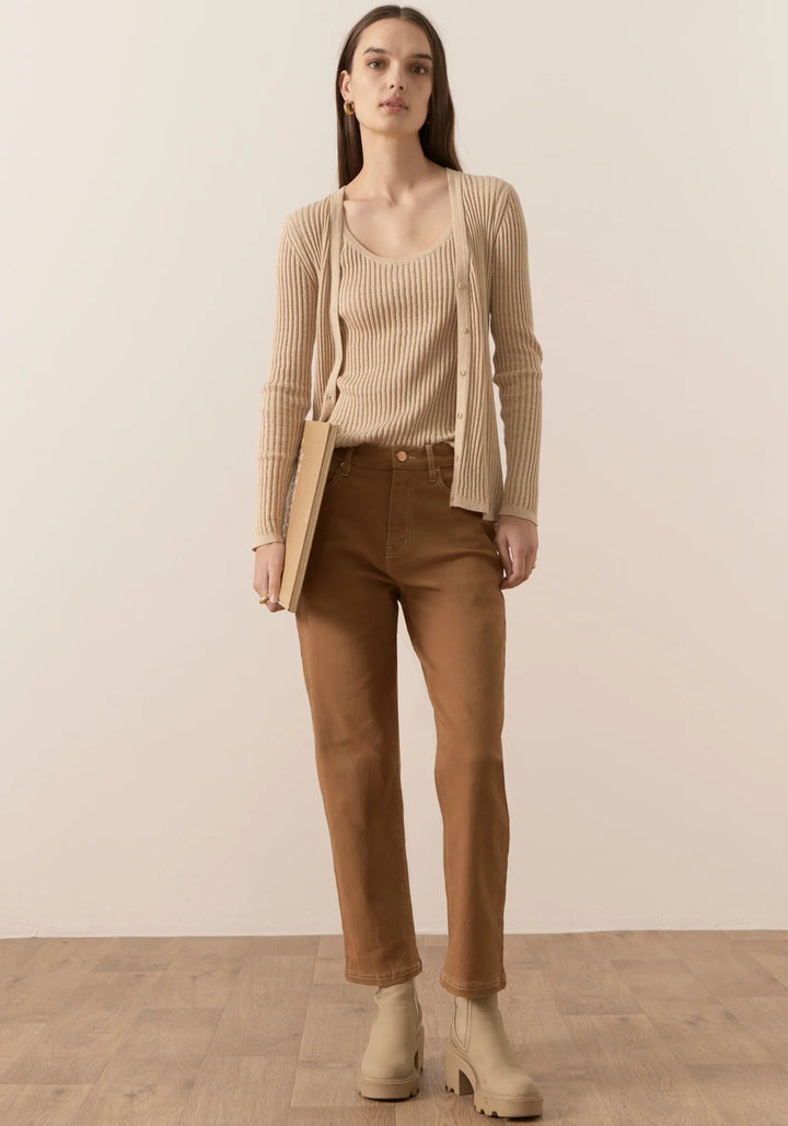 Nucleus Pointelle Cardigan - Pebble knits POL