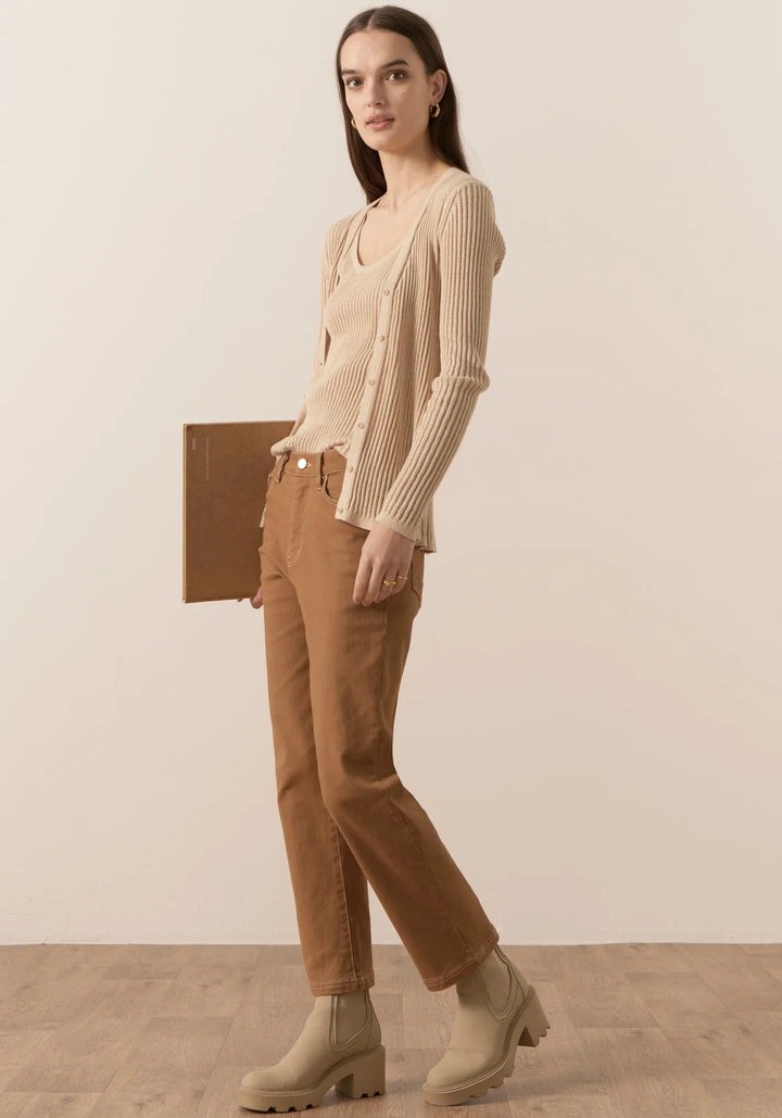 Nucleus Pointelle Cardigan - Pebble knits POL