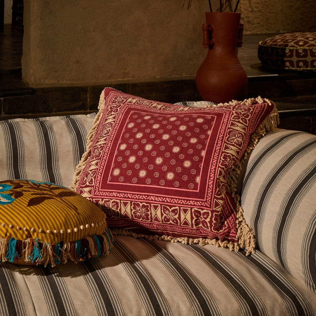 Odessa Reversible Cushion - Poppy Sage &amp; Clare