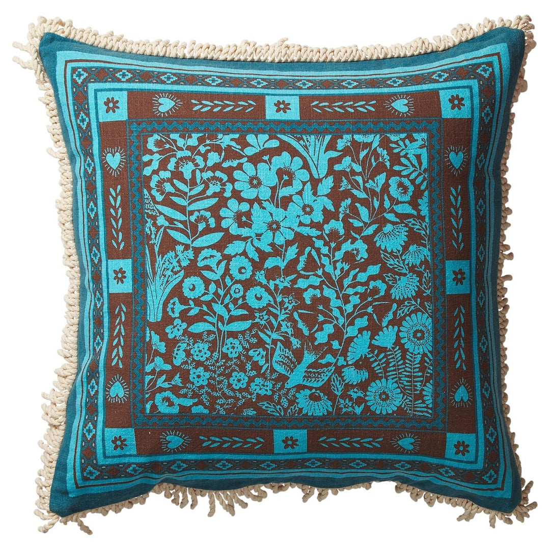 Odessa Reversible Cushion - Turquoise cushion Sage & Clare Feather Insert