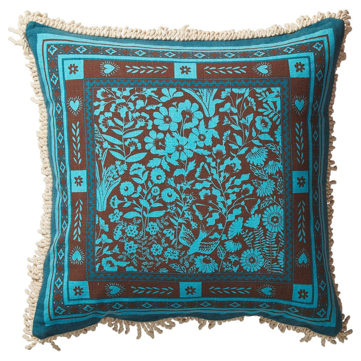 Odessa Reversible Cushion - Turquoise cushion Sage &amp; Clare Feather Insert