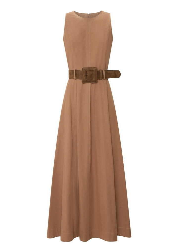 Odette Belted Dress - Chocolate Dress POL