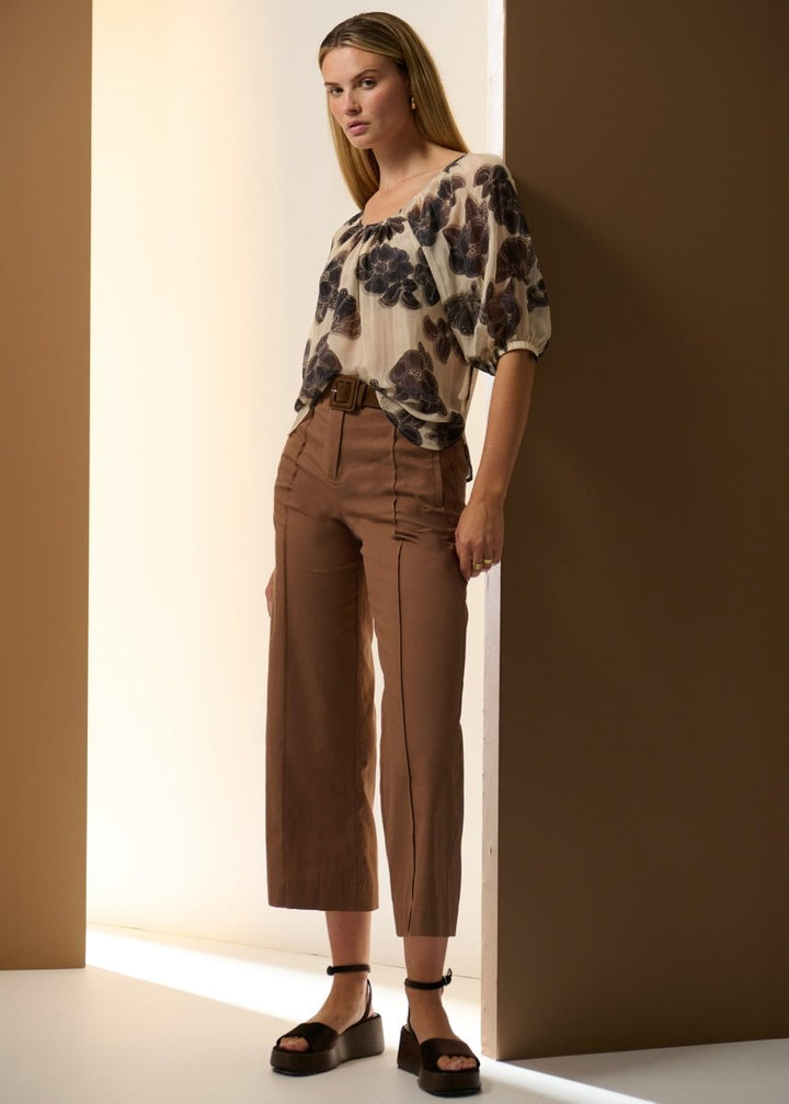 Odette Belted Pant - Chocolate Pants POL