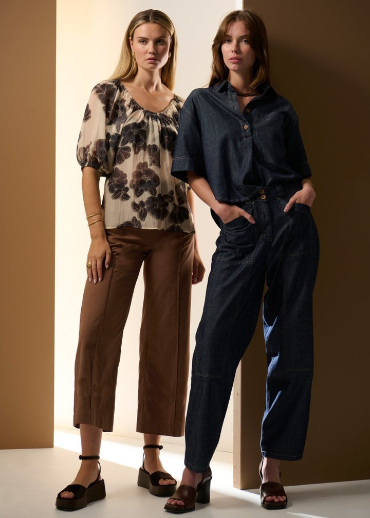 Odette Belted Pant - Chocolate Pants POL