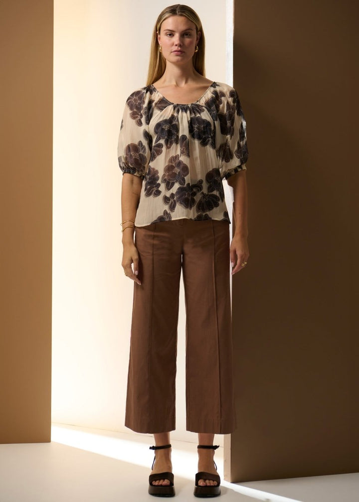 Odette Belted Pant - Chocolate Pants POL