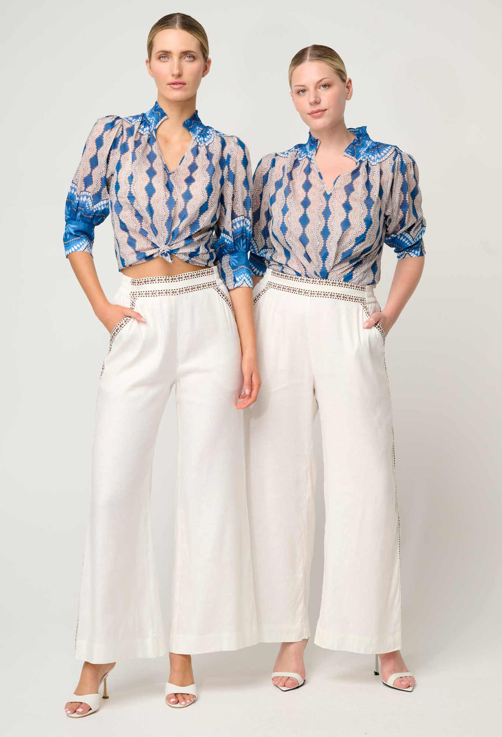 Oleander Cotton Silk Blouse in Marrakech Topaz - Stanleyandstone