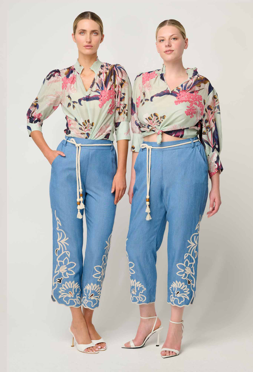 Oleander Cotton Silk Blouse in Oasis Flora - Stanleyandstone