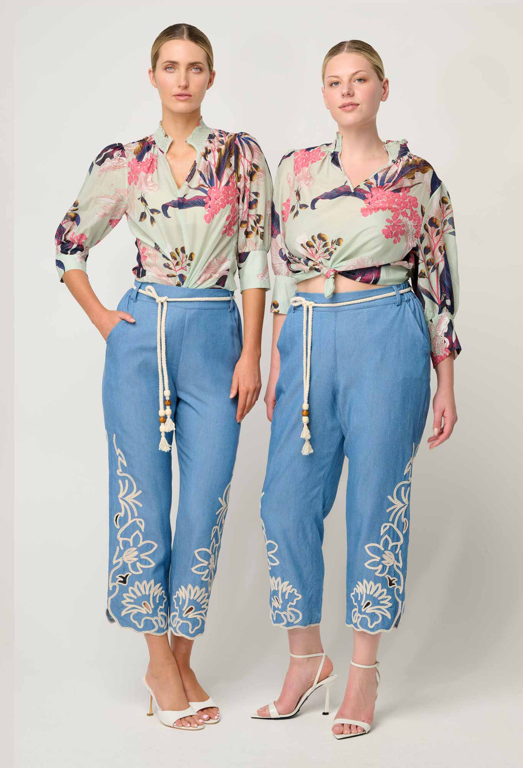 Oleander Cotton Silk Blouse in Oasis Flora - Stanleyandstone