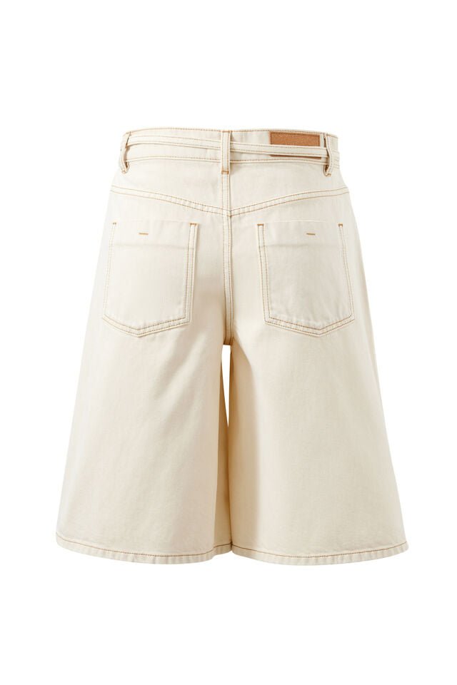 Olive Belted Denim Short - Fresh Sand Shorts Ceres Life