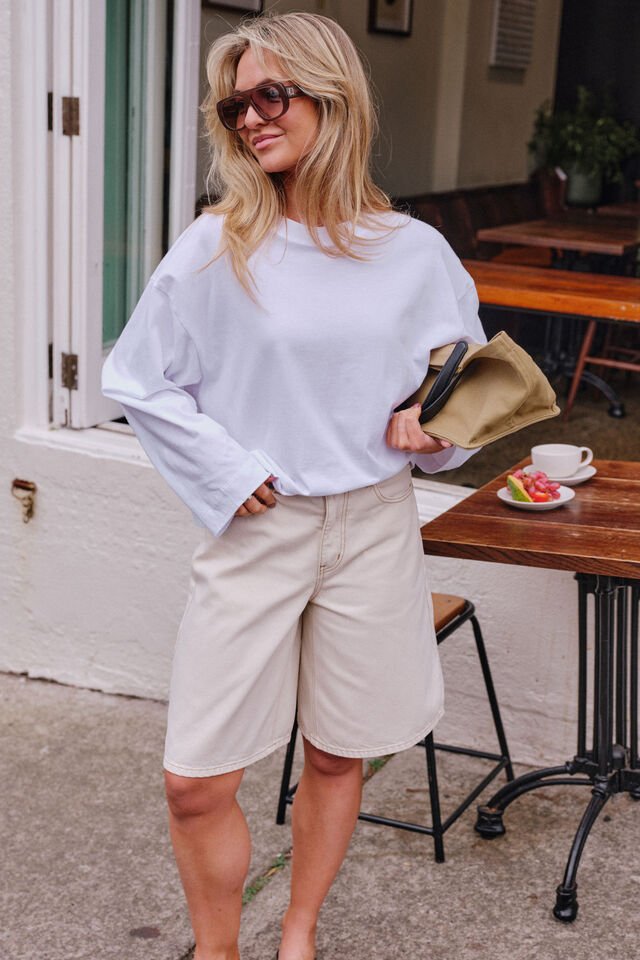 Olive Belted Denim Short - Fresh Sand Shorts Ceres Life