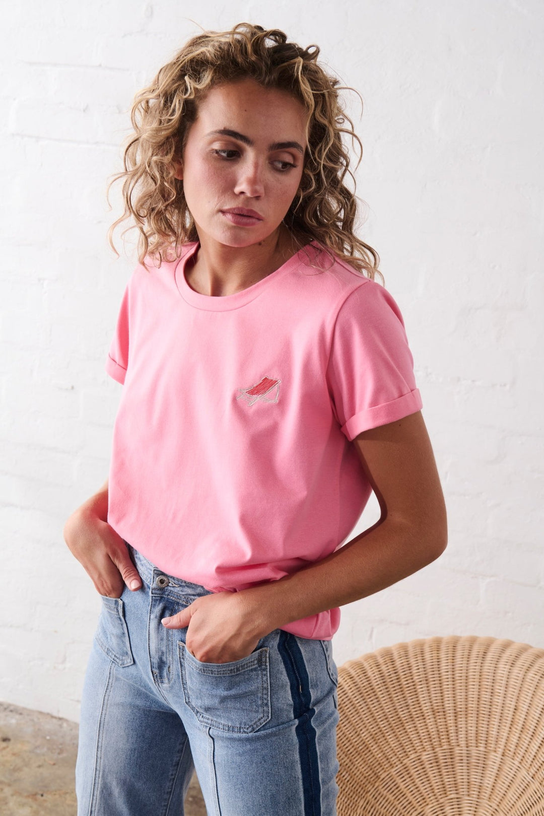 Olivia Tee | Sun Lounge - Soft Pink - Stanleyandstone
